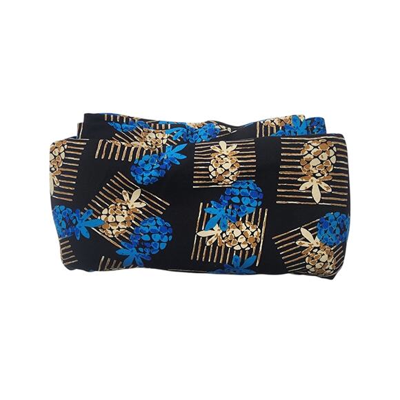 New LuLaRoe Maxi Skirt Size 3XL Black Blue Pineapple Print Waist Folds Down NWT - Picture 5 of 5